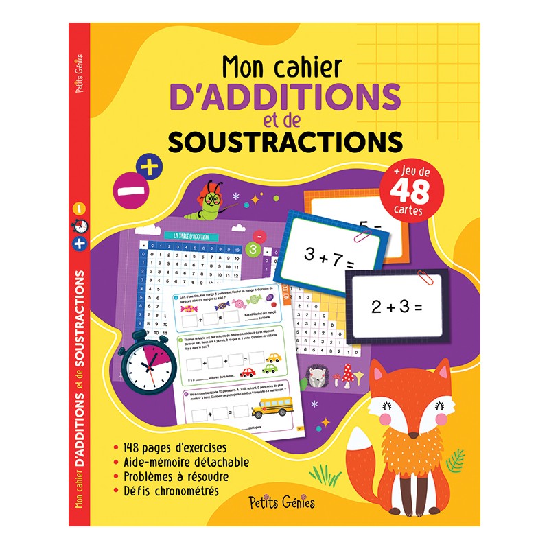Mon cahier d'additions et de soustractions